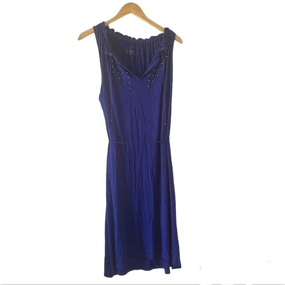 Elie Tahari Blue Amina Beaded Jersey Dress - Picture 1 of 4